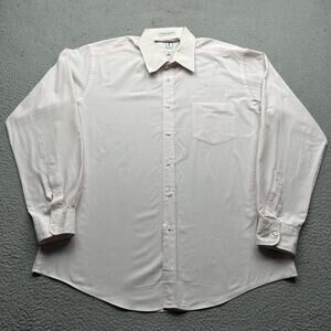 Vintage 90s YSL Yves Saint Laurent Pink Button Pocket Dress Shirt Mens XL 17